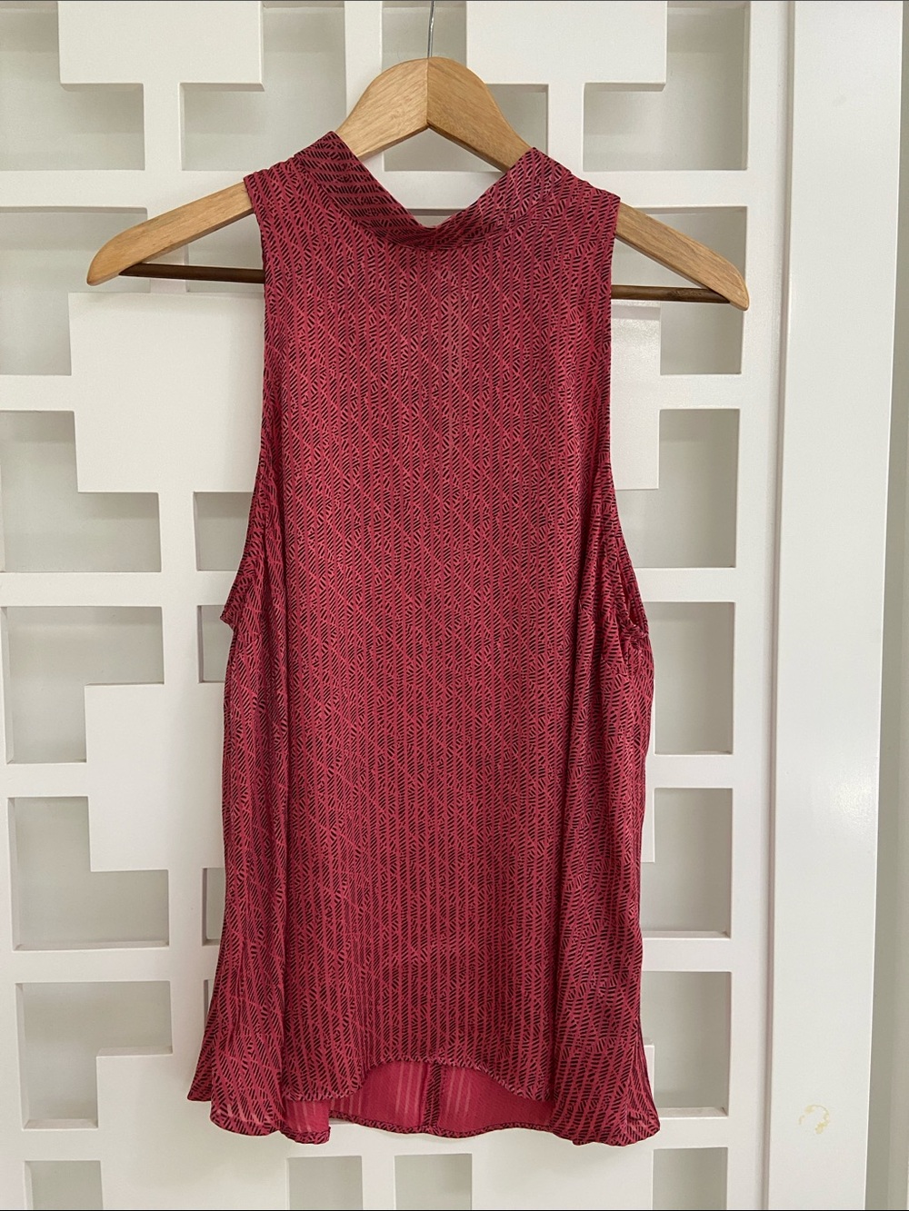 Maeve Burgundy Sleeveless Mock-Neck Top